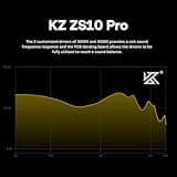 Linsoul KZ ZS10 Pro, 4BA+1DD 5 Driver in Ear Monitor, HiFi Wired Earbuds, Gaming Earbuds, Hybrid IEM Earphones with Stainless Steel Faceplate, Detachable Cable for Musician(Without Mic, Black)