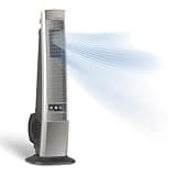 Lasko Outdoor Living Oscillating Tower Fan, for Decks, Patios and Porches, 10 Foot Power Cord, 4 Refreshing Speeds, 42", Grey, YF202