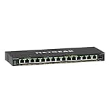 NETGEAR 16-Port PoE Gigabit Ethernet Easy Smart Managed Essentials Switch (GS316EP) - Managed, with 15 x PoE+ @ 180W, 1 x 1G SFP Port, Desktop or Wall Mount