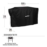 Blackstone 5483 Griddle Cover Fits 28 inches Griddle Cooking Station with Hood Water Resistant, Weather Resistant, Heavy Duty 600D Polyester Flat Top Gas Grill Cover with Cinch Straps 28" Black