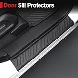 HOUCLEMIC Floor Mats for 2023-2025 Honda Pilot Cargo Mat with Backrest Mat All Weather TPE Cargo Liner Car Mats Replacement Protection for 2025 Honda Pilot Accessories Door Sill Protector