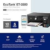 Epson EcoTank ET-2800 Wireless Color All-in-One Cartridge-Free Supertank Printer with Scan and Copy â€“ The Ideal Basic Home Printer - Black, Medium