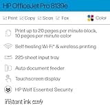 HP OfficeJet Pro 8139e Wireless All-in-One Color Inkjet Printer, Print, scan, Copy, fax, ADF, Duplex Printing Best-for-Home Office, 1 Year Instant Ink Trial Included