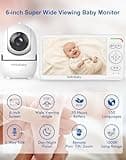 HelloBaby Baby Monitor with 6" World First IPS Screen 30-Hrs Battery, Remote Pan/Tilt/Zoom Camera, No WiFi Video Baby Monitor Camera and Audio, ECO, VOX, 2-Way Talk, Night Vision, 1000ft, Portable