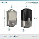 Schlage Encode Smart WiFi Deadbolt Lock for Front Door - Keyless Entry with App or Touchscreen - Works with Alexa, Hey Google, & Airbnb - Create Codes for Guests - Satin Nickel Silver