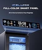 ecozy Nugget Ice Maker Countertop, Smart Pebble Ice Machine with APP Control, 44 lbs/24H Soft Pellet Chewable Ice with Self-Cleaning, Stainless Steel