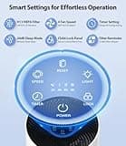 Air Purifiers for Home Large Room with 20dB Sleep Mode, 360° Air Intake & Outlet, HEPA Air Purifier for Bedroom Pets Cover Up to 1076 Ft²,Air Cleaner with 7 Color Light, HAP604, Bright White
