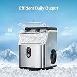 COWSAR Nugget Ice Makers Countertop Soft Chewable Pellet Ice Machine with Auto-Cleaning Function, 35Lbs/24H, Portable Ice Makers for Kitchen, Office, Home,Silver