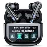 Nequga Wireless Earbuds Bluetooth Headphones, Ear Buds with Touch Screen, ANC ENC Noise Cancelling Transparency Mode, 40H Stereo Deep Bass, IPX7 Waterproof, Clear Calls, 5 EQ for iOS Android (Black)