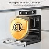 Thermomate 24" Gas Wall Oven, ETL Certified, 2.12 Cu.ft. Natural Gas With 5 Cooking Functions and Rotisserie, Built-in With Mechanical Knobs Control, Stainless Steel