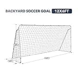 ZENY 12'x6' Portable Soccer Goal for Backyard Kids Adults Soccer Net and Frame for Home Backyard Practice Training Goals Soccer Field Equipment
