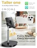 LISEN Cell Phone Stand Adjustable for iPhone Phone Holder for Desk, Office Desk Accessories Computer PC for iPhone Stand Gaming Essentials Fit Otterbox Case Phones Switch Kindle iPad Air Tablet 4-10in