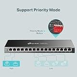 TP-Link TL-SG116P | 16 Port Gigabit PoE Switch | 16 PoE+ Ports @120W | Plug & Play | Extend, Priority & Isolation Mode | PoE Auto Recovery | Fanless | QoS & IGMP Snooping
