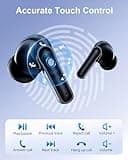 HUIFU Wireless Earbuds, Bluetooth Ear Buds Headphones, 40H Long Playtime, Stereo Deep Bass, LED Power Display, IPX7, Lightweight in Ear Earphone with Mic for iPhone Android Phone