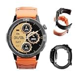 AGM Rugged Smart Watch for Men and Women, AMOLED Gorilla Glass, Bluetooth Calling, Precise Health & Fitness Tracking, GPS/Gyroscope, Compatible with Android & iOS, 5 ATM & IP69 Tactical Watch, 2 Bands