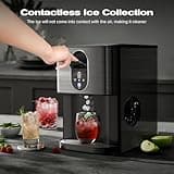 Kismile Countertop Nugget Ice Maker,Ice Machine with 2.5qt Water Reservoir,50 Lbs/24H,Self-Cleaning,Pellet Ice Maker for Home & Office