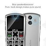 artfone A400 4G Cell Phone for Seniors丨Dumb Phone Unlocked with SOS Button丨2MP Camera丨2.4" LCD丨Super-Loud Speaker丨Speed Dial丨Basic Phone with 1800mAh Battery丨Charging Dock丨T-Mobile, Dual-Nano - Silver