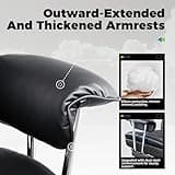 COMHOMA Big and Tall Office Chair, High Back Leather Gaming Chair with Footrest, Executive Ergonomic Office Chair with Pocket Spring Lumbar Support and with Outward Fixed Soft Armrests