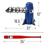 Franklin Sports MLB Kids Pitching Machine - POP ROCKET Kids Baseball Trainer - Includes 5 Plastic Baseballs & Baseball Bat, Multicolor Medium