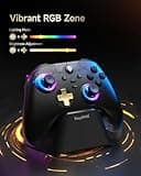 EasySMX D05 PC Controller - Enhanced Wireless Bluetooth Pro Controller with Charging Dock/Hall Sensor/RGB Lighting - No Stick Drift, No Dead Zone - Work for Windows PC, Android, Steam and Switch