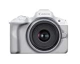 Canon EOS R50 Mirrorless Camera RF-S18-45mm F4.5-6.3 is STM Lens Kit, 24.2 Megapixel CMOS (APS-C) Sensor, 4K Video, Hybrid Camera, Photo and Video, Vlogging, Content Creator, RF Mount, White