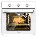 24" Gas Wall Oven, ETL Certified ThermoMate 2.12 Cu.ft. Natural Gas Oven with 5 Cooking Functions and Rotisserie, Built-in Wall Oven with Mechanical Knobs Control, White