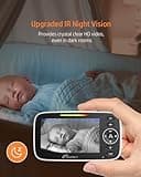 iFamily Split Screen Baby Monitor, Large Display Video Baby Monitor with 2 Cameras and Audio, Long Range, Remote pan tilt, Night Vision, Temperature Sensor, 2 Way Talk, Feeding Clock and lullabies.