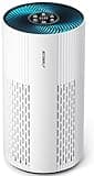 Air Purifiers for Home Large Room with 20dB Sleep Mode, 360° Air Intake & Outlet, HEPA Air Purifier for Bedroom Pets Cover Up to 1076 Ft²,Air Cleaner with 7 Color Light, HAP604, Bright White