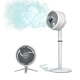 Shark FlexBreeze Pedestal & Tabletop Oscillating Fan with Remote, Indoor & Outdoor, Portable, Corded & Cordless with InstaCool Misting Attachment, White, FA222WH