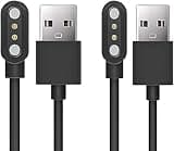 E ECSEM Charging Cable Intended for Joautrial G8 Smartwatch 2Pack Replacement USB Charging Charger Cord for Joautrial G8 Smart Watch Accessoris, Black