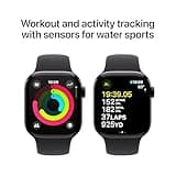 Apple Watch Series 10 [GPS 42mm case] Smartwatch with Jet Black Aluminium Case with Black Sport Band - S/M. Fitness Tracker, ECG App, Always-On Retina Display, Water Resistant