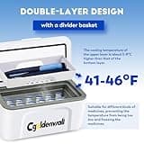 CGOLDENWALL Portable Insulin Cooler Box for Max.12 Pens, 7.5 * 3 * 2.7inches Internal Capacity 32-64℉ Setting with 5V 13600MAH Battery Mini Medicine Refrigerator for Home &Outdoor Use