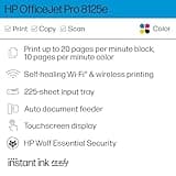 HP OfficeJet Pro 8125e Wireless All-in-One Color Inkjet Printer, Print, scan, Copy, ADF, Duplex Printing, Home & Office, 3 Months of Instant Ink Included (405T6A)