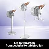 Shark FlexBreeze Pedestal & Tabletop Oscillating Fan with Remote, Indoor & Outdoor, Portable, Corded & Cordless with InstaCool Misting Attachment, White, FA222WH