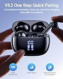 HUIFU Wireless Earbuds, Bluetooth Ear Buds Headphones, 40H Long Playtime, Stereo Deep Bass, LED Power Display, IPX7, Lightweight in Ear Earphone with Mic for iPhone Android Phone