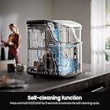 Kismile Nugget Ice Makers Countertop,Portable Ice Machine with Crushed Ice, 35lbs/Day,Self-Cleaning,One-Click Operation for Home Use(Silver)