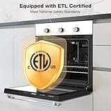 24" Gas Wall Oven, ETL Certified ThermoMate 2.12 Cu.ft. Natural Gas Oven with 5 Cooking Functions and Rotisserie, Built-in Wall Oven with Mechanical Knobs Control, White