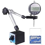Electronic Digital Dial Indicator with Magnetic Base Holder Fine Adjustable Long Arm 0-1" / 25.4mm Inch/Metric Conversion Professional Gauge 0.01mm/0.001"