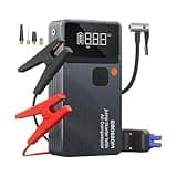 Car Battery Jump Starter with Air Compressor,44.4Wh Battery Jump Box with Tire Inflator,Car Jump Booster with Smart Jumper Cables,LED Light Emergency Car Kits for Vehicles,Arrancador Ae Batería