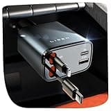 LISEN Retractable Car Charger, 69W USB C Car Accessories Adapter for iPhone 16 USBC Charger Fast Charging, Mothers Day for Gifts, Travel Essentials for Women Men, Road Trip Essentials for iPhone 16 15