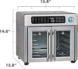 Emeril Lagasse Extra Large French Door Air Fryer Toaster Oven Combo, 24 Cooking Functions and Digital Controls, 7 Accessories Included, Stainless Steel Finish, 26QT Capacity