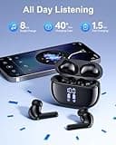 HUIFU Wireless Earbuds, Bluetooth Ear Buds Headphones, 40H Long Playtime, Stereo Deep Bass, LED Power Display, IPX7, Lightweight in Ear Earphone with Mic for iPhone Android Phone