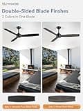 ZMISHIBO 2 Pack 52 Inch Outdoor Ceiling Fans with Remote, Black Ceiling Fan No light with Quiet Reversible DC Motor, 6 Speeds, 3 Blade Modern Ceiling Fans for Patio Living Room Bedroom Indoor