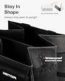 HOTOR Trunk Organizer - Car Organizer, Foldable Trunk organizer for SUVs & Sedans, Sturdy Car Organization for Car Accessories, Tools, Sundries, Black, 2 Compartments, 21.3"×12.6"×10.6"