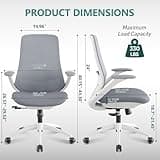 Ergonomic Executive Office Chair with Adjustable Arms Home Office Desk Chair with 3-Level Tilt Backrest and Swivel Rolling Computer Chair for Study, Gaming Leisure and Work Grey
