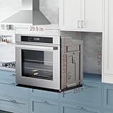 RANGAIRE RWOS301GS 30" Electric Single Wall Oven, 5.0 cu. Ft. Capacity AirFry True Convection, Self Cleaning, Easy Reach Racks, Glass Touch, Stainless Steel