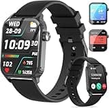 TRAUSI Smart Watches for Women Men, 1.83" HD Smartwatch with 120 Sports Modes, IP67 Waterproof, Bluetooth Call and Music Control；Heart Rate and Sleep Monitor (Black)