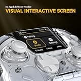 ManbaOne Interactive Screen Wireless Gaming Controller for PC/Switch/iOS/Android,Hall Effect Stick & Trigger,RGB Lighting,Remappable Buttons,1800mAh with Charging Dock (White)