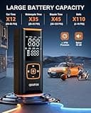 Tire Inflator Portable Air Compressor, 6X Faster 180 PSI Cordless Air Compressor, Air Pump with Pressure Gauge - Portable Tire Inflator for Car, Pickup, Motor, Bicycle, Balls and More