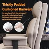 WXJHL Office Chair with Leg Rest, Leather High Back Executive Office Chair with Wheels, Ergonomic Desk Chairs with Lumbar Support for Home Office, Beige